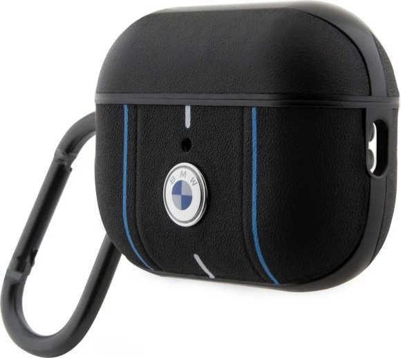 Zaščitni ovitek BMW Color Lines za Apple AirPods Pro 2, s karabinerjem, črn