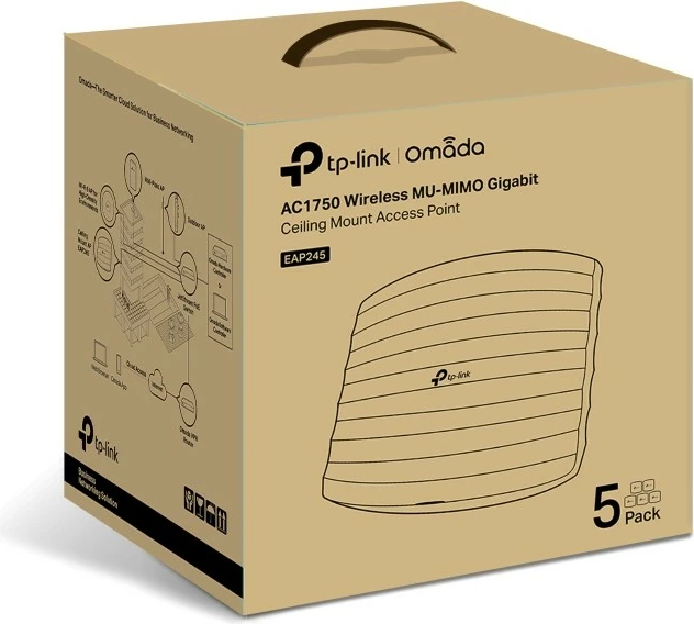 Napredna dostopna točka TP-Link Omada EAP245 (5 kosov), 1750 Mbps, dvojni pas, PoE, bela