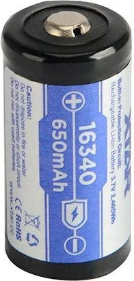 Polnilna Li-Ion baterija XTAR 16340-650, 650 mAh, 3,7 V, z zaščito
