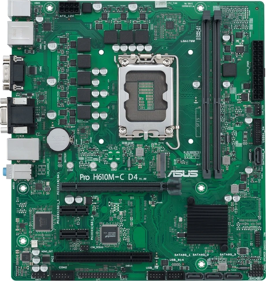 Plošča ASUS PRO H610M-C D4-CSM, Intel H610 LGA 1700, micro ATX