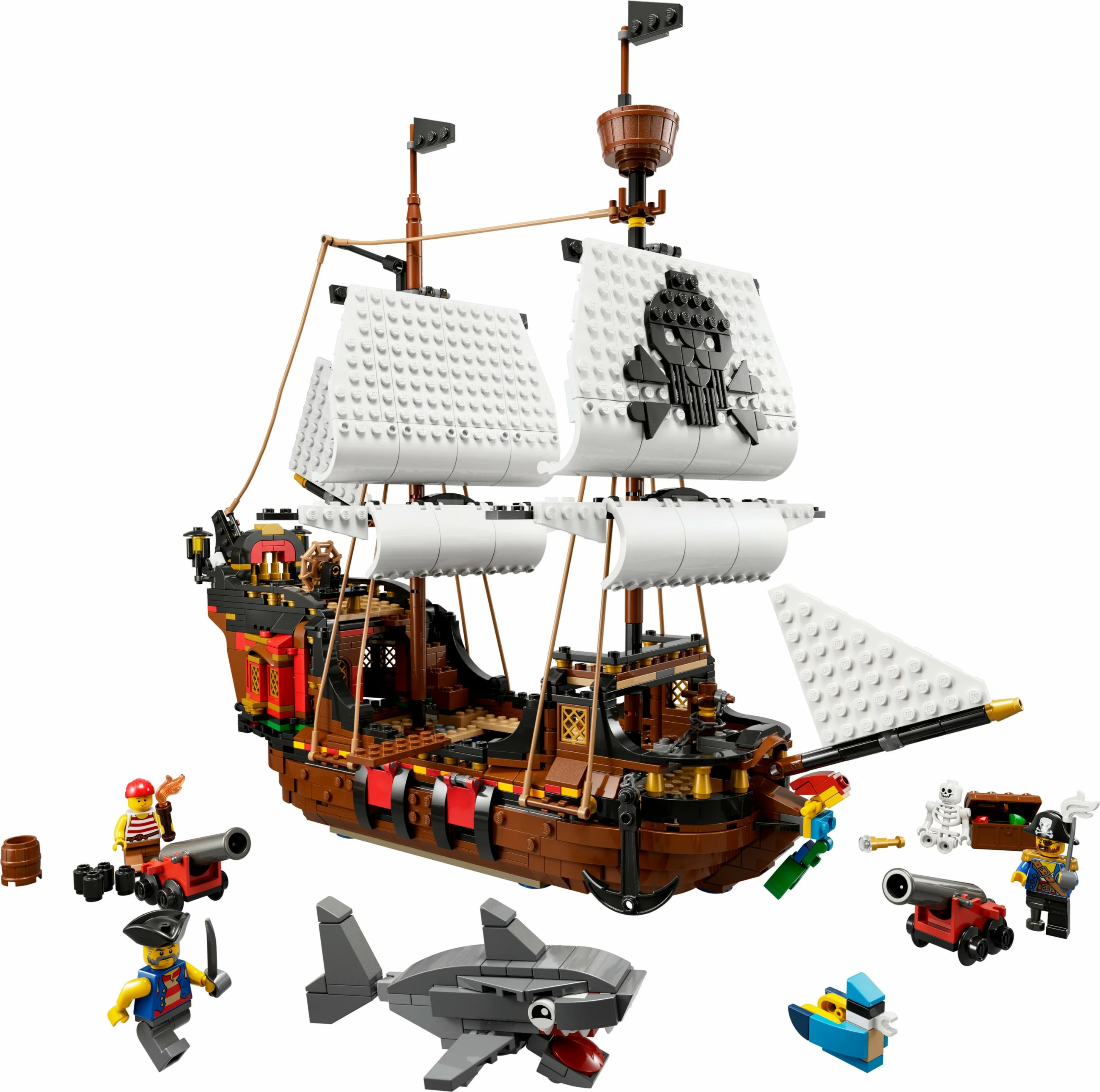 Set gradnje 3 v 1: Piratski čoln, LEGO Creator 31109, 1264 delov, večbarven