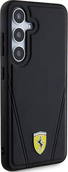 Ovitek Hot Stamp V Lines MagSafe za Samsung Galaxy S24, Ferrari, črn