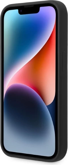 Silikonski ovitek Ikonik MagSafe za iPhone 14 Pro, Karl Lagerfeld, črn