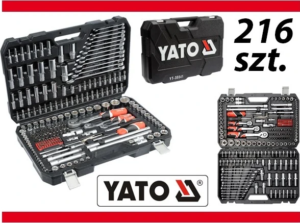 Set orodij YATO YT-38841, 1/4'', 3/8'', 1/2'', 216 kosov