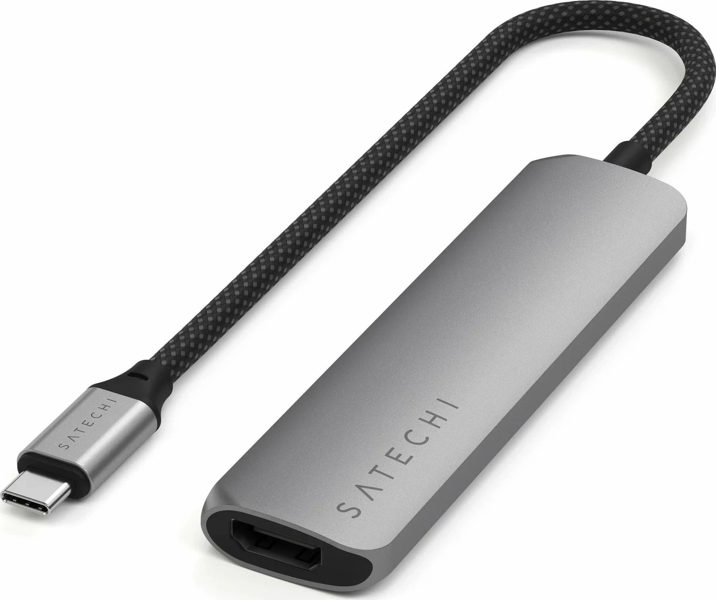 Hub 4v1 Satechi ST-P4S, USB-C, HDMI, USB-A, siva