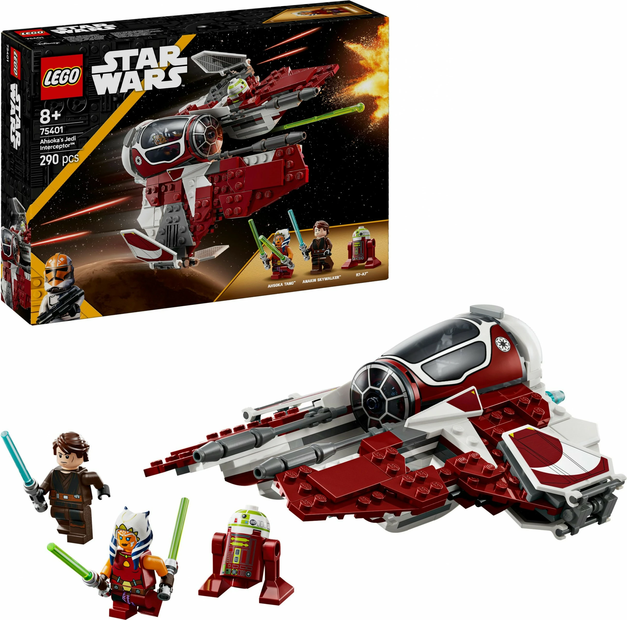 Gradbeni set Jedi Interceptor Ahsoka, LEGO Star Wars 75401, večbarven