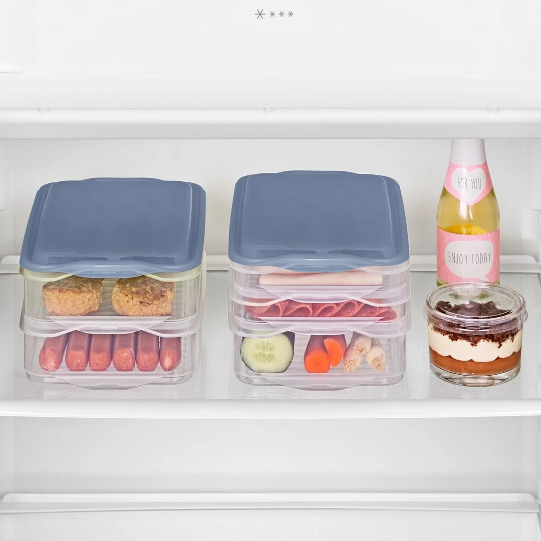 Set posod za hrano Rondo, Rotho, 2 x 0,75 l, 1 x 1,35 l, modra