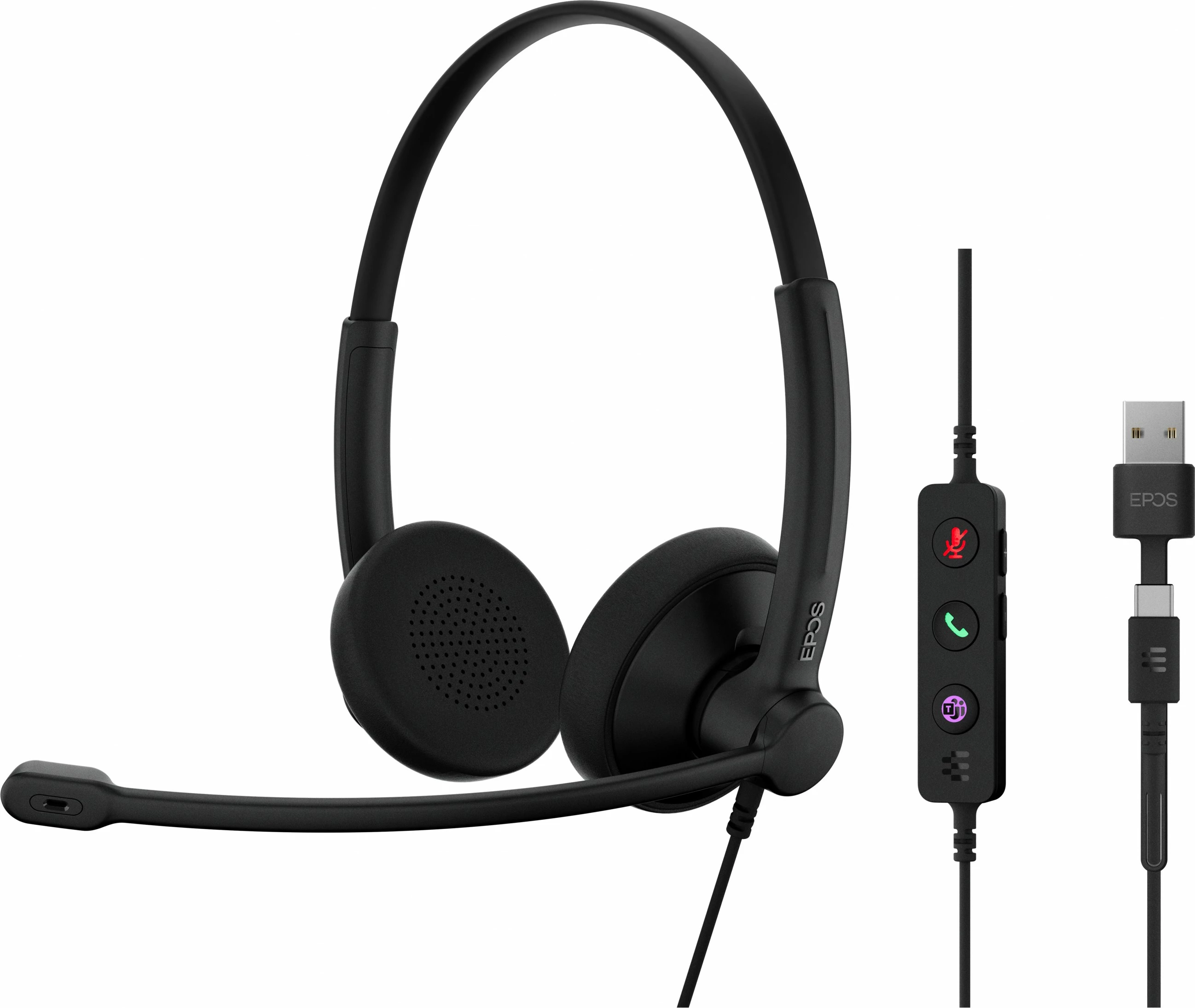 Slušalke EPOS IMPACT 100 MS STEREO, USB-C+A, črne
