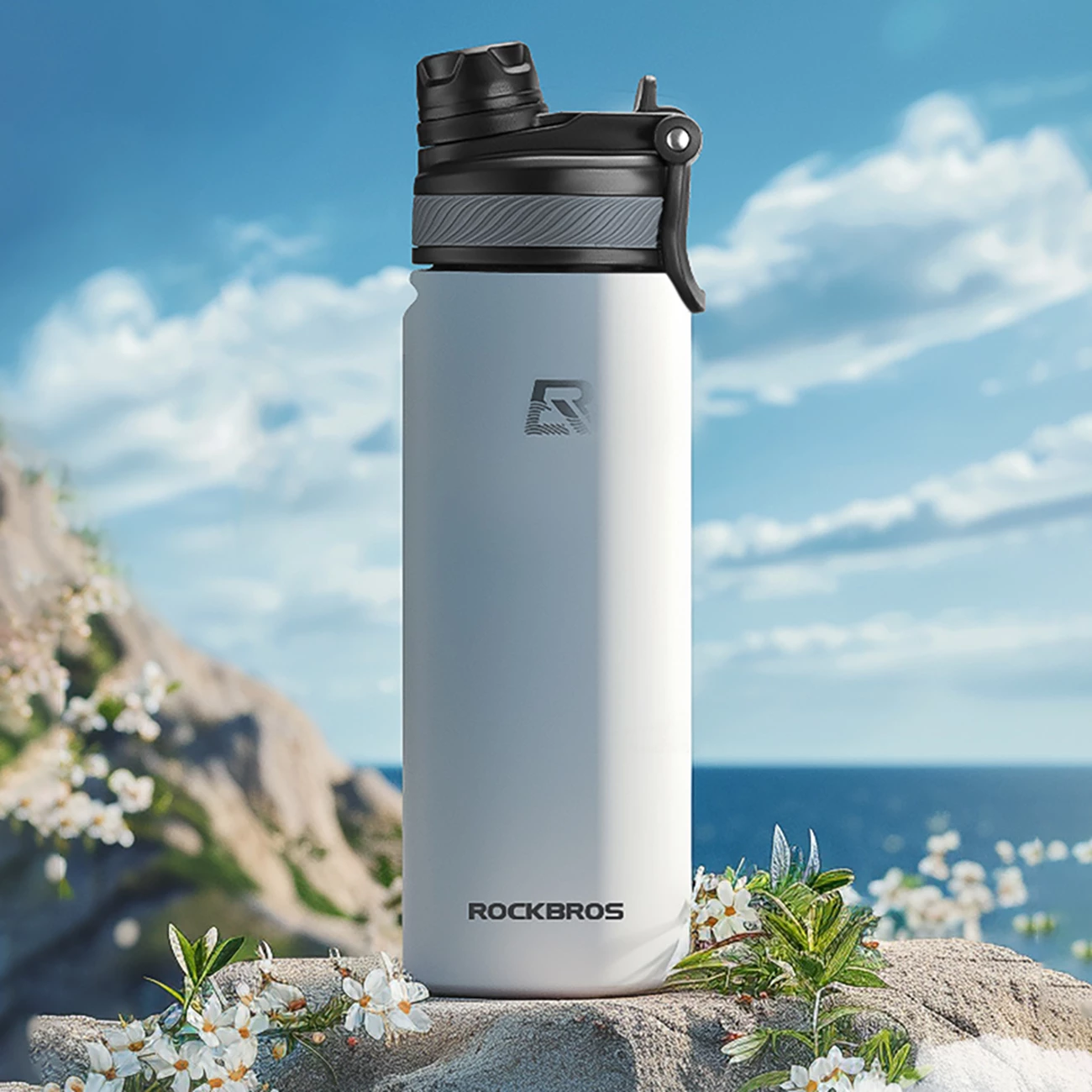 Termovka za kolo, 650 ml, bela — Rockbros 35210029006