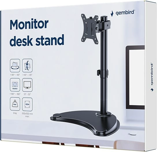Namizni nosilec za monitor, Gembird MS-D1ST-04, 13–32 palcev, črn
