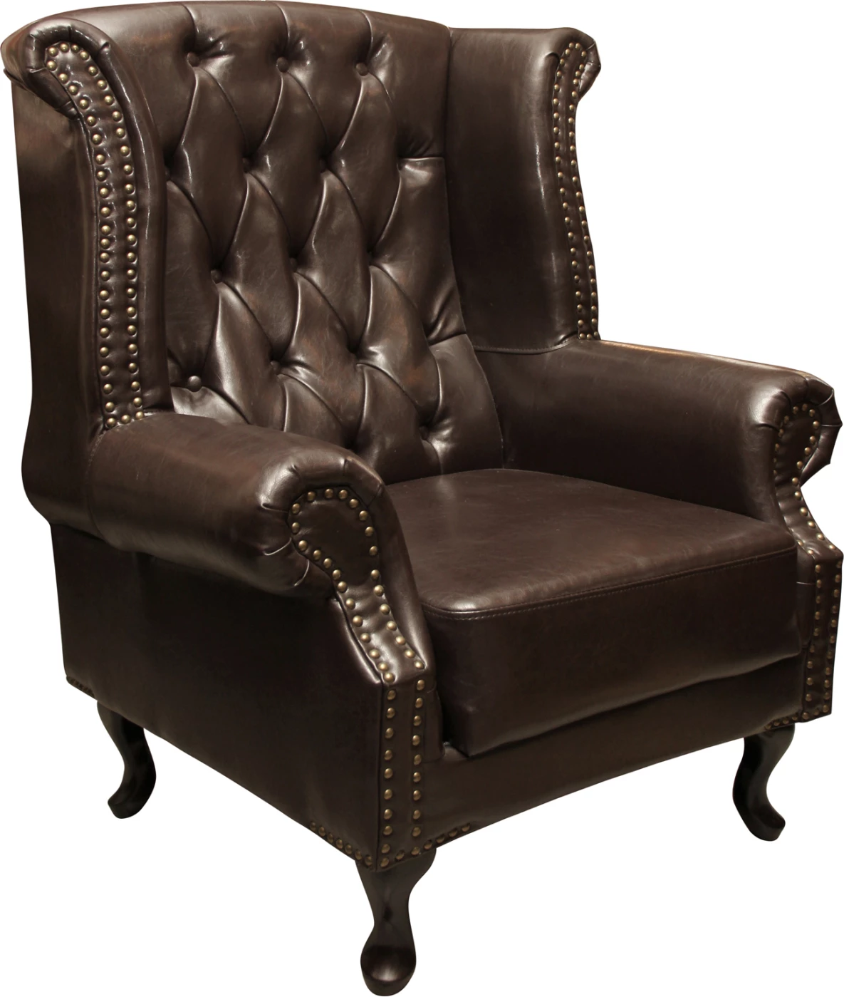 Fotelj Chesterfield-style, Polina, FH0053.01 PU temno rjava 83x75x107 cm