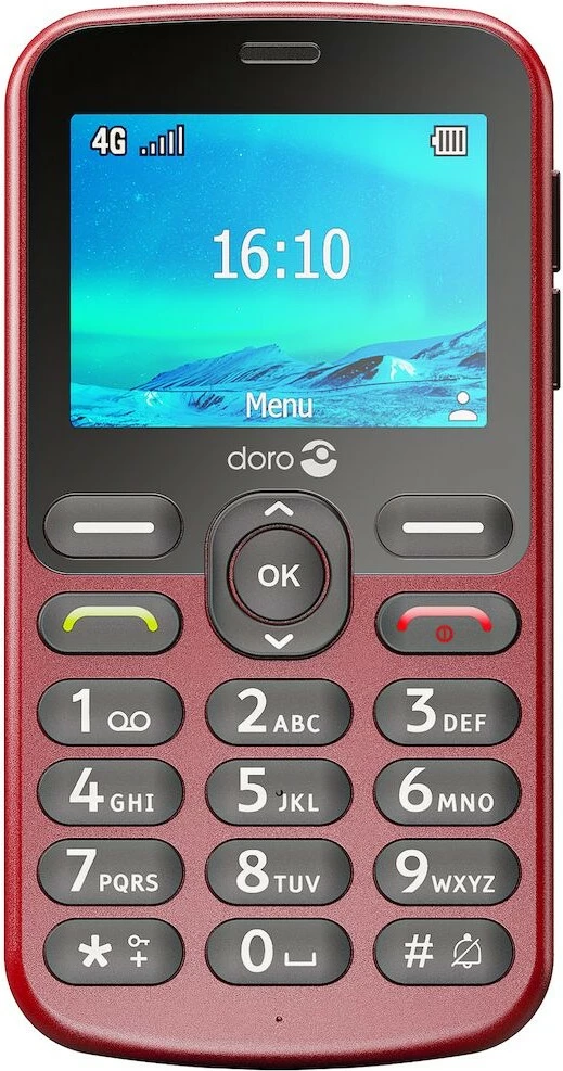 Enostaven mobilni telefon Doro 1880, Single SIM, 2,4", rdeč