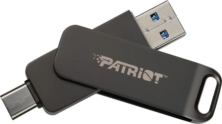 Flash pomnilnik, 64 GB, USB A+C, črn, Patriot Rage R550