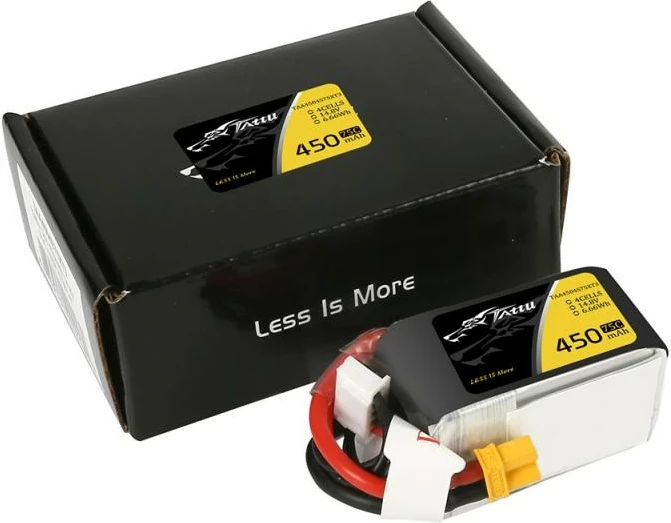 LiPo baterija 450mAh 14,8V 75C 4S1P z XT30, Tattu