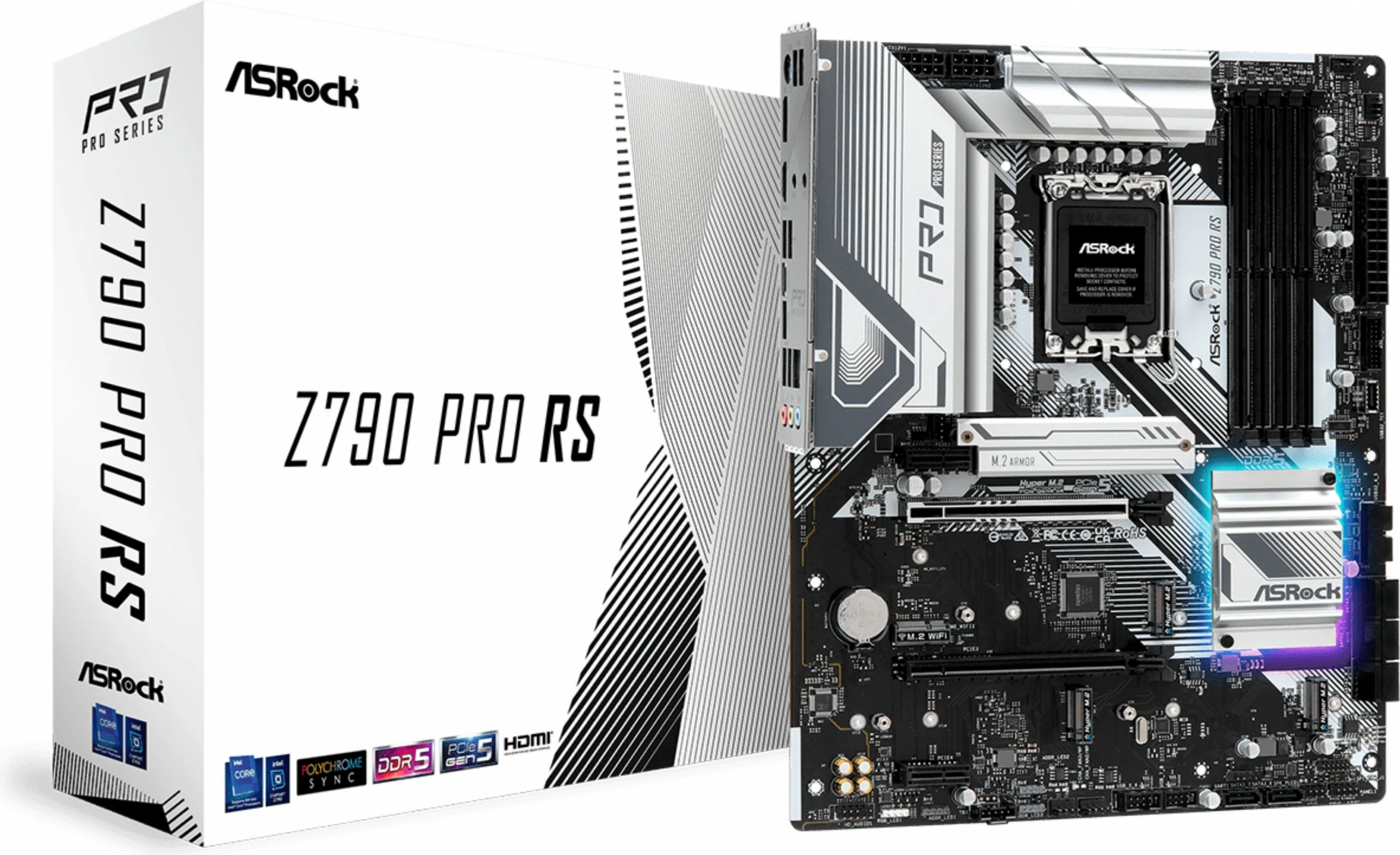 Plošča ASRock Z790 Pro RS, Intel, LGA 1700, DDR5-SDRAM, 128 GB, DIMM