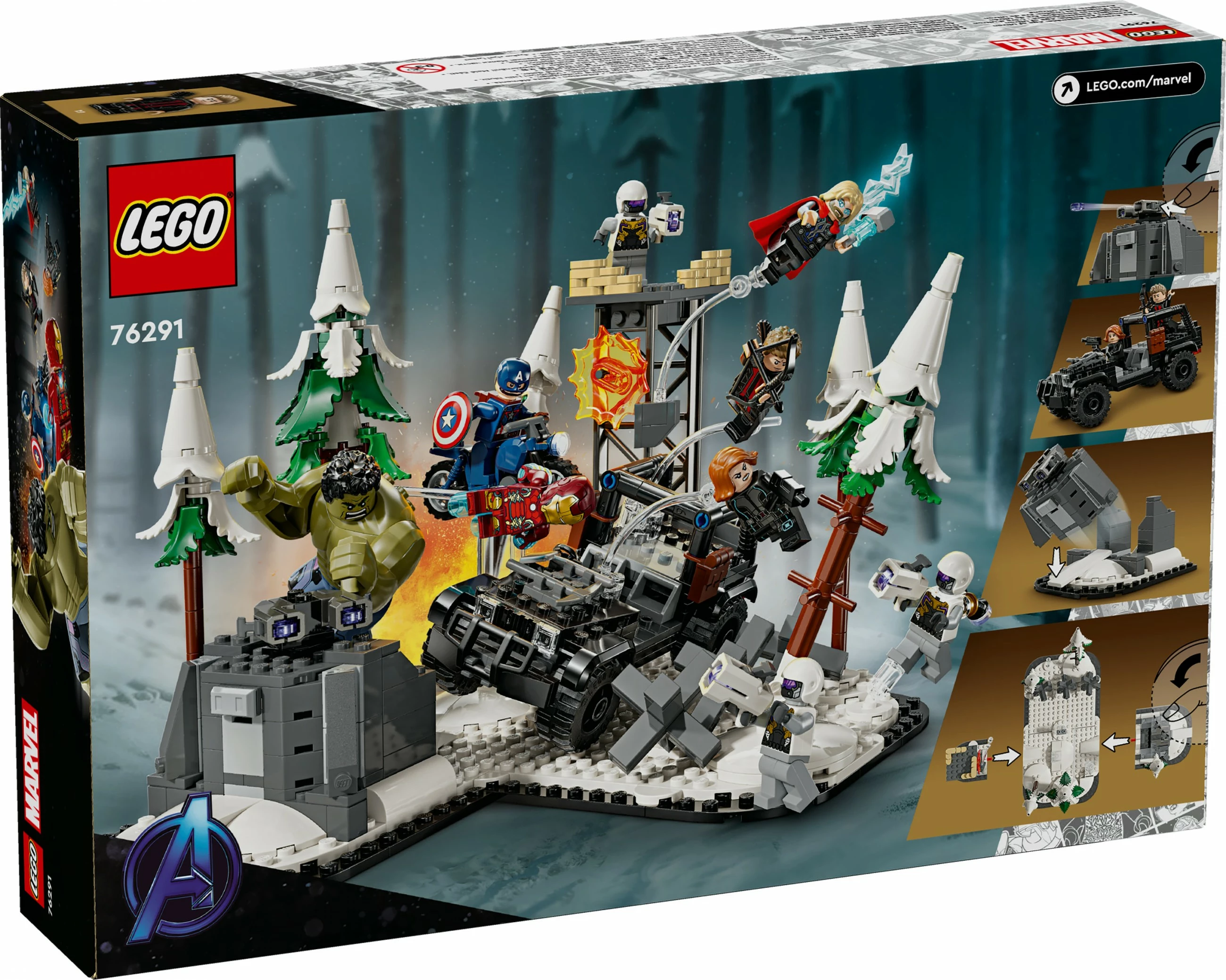 Set za sestavljanje Avengers Assemble: Age of Ultron, LEGO Marvel 76291, 613 kosov, večbarven
