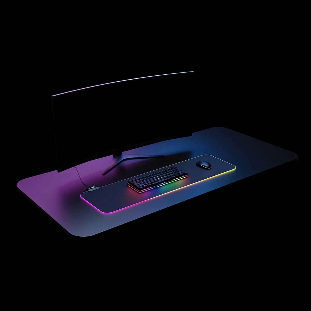 Podloga za miško Rampage MP-24 RGB, XL, črna
