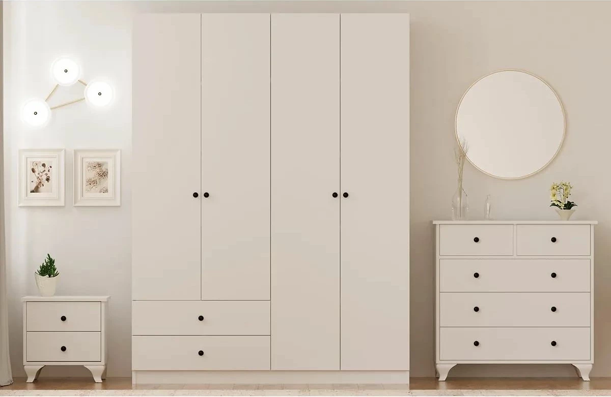 Komplet mladinske sobe, mat bela, Skye Decor Rb-068