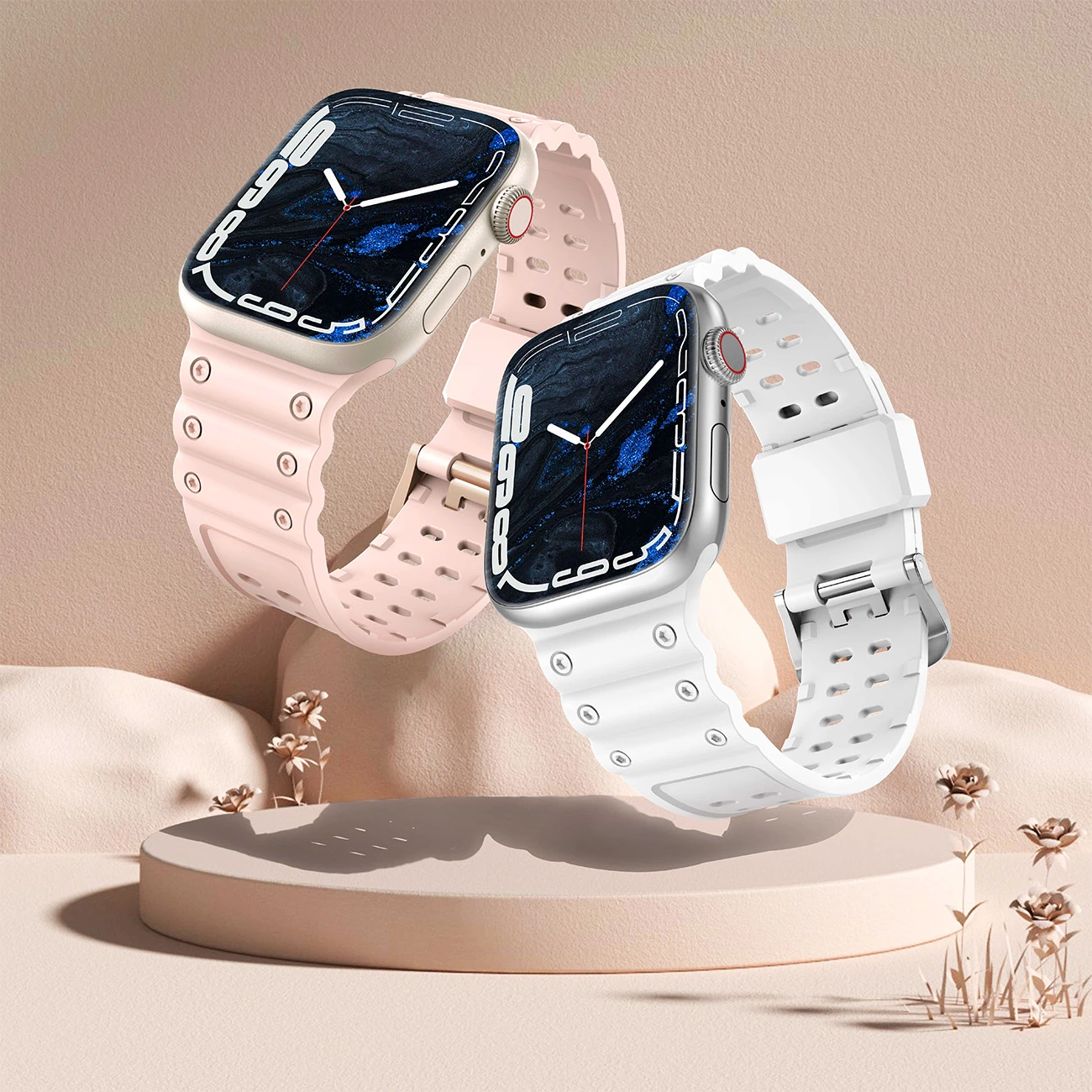 Trak z trojno zaščito za Apple Watch Hurtel Strap, TPU, za serije 1–9 in SE (38/40/41 mm), zelen