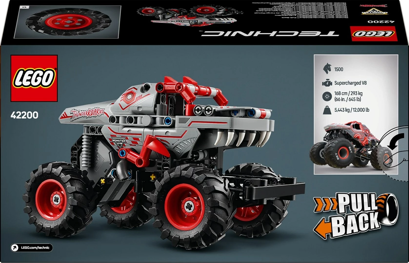 Mekanizem za vleko Lego Technic 42200, za otroke 7+, siv in rdeč