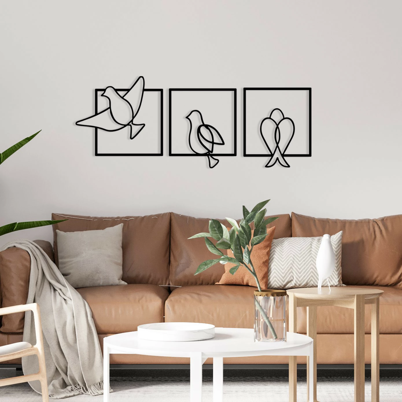 Dekorativni kovinski stenski okras Wallity Bonita, črn, 44 x 51 cm