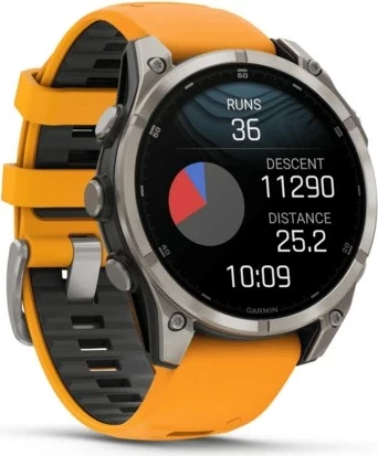 Pametna športna ura fenix 8, 47 mm, 32 GB, AMOLED, GPS, oranžen pašček - Garmin