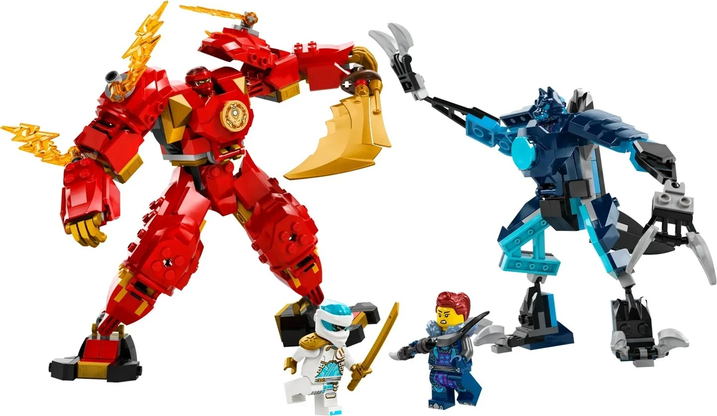 Elementalni ognjeni mech Kai, LEGO NINJAGO 71808, 4 minifigure, rdeč