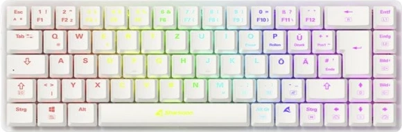 Mekaniška tipkovnica, Sharkoon PureWriter W65, žična in brezžična, RGB LED, črna