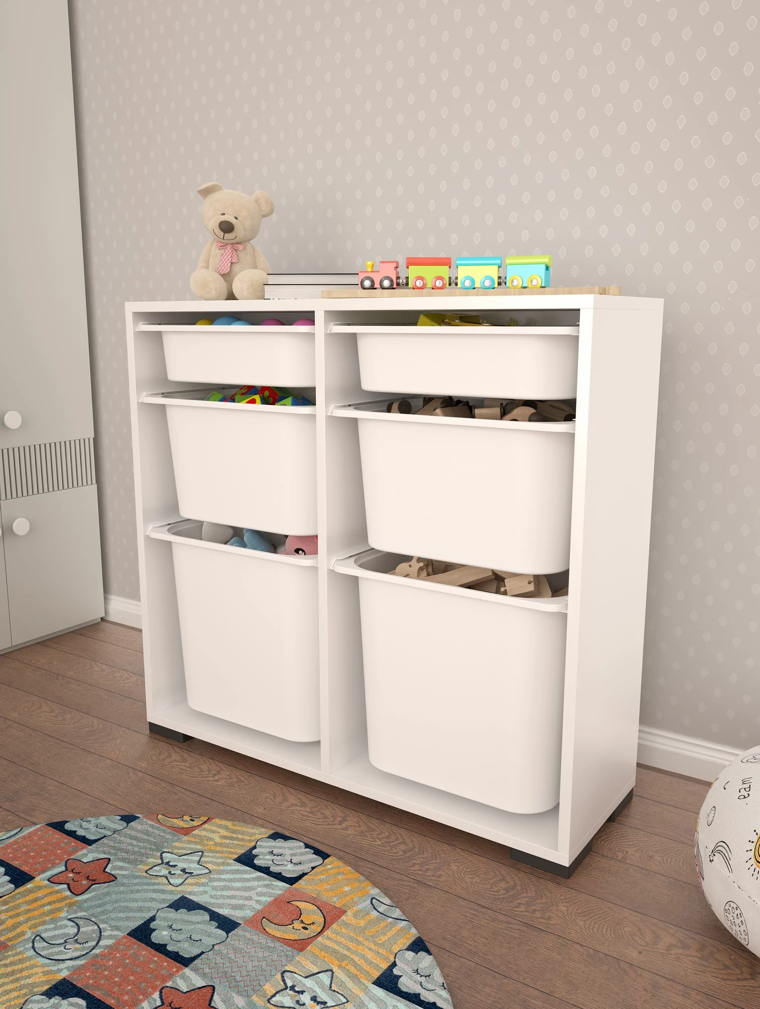 Večnamenska omara Carla, bela