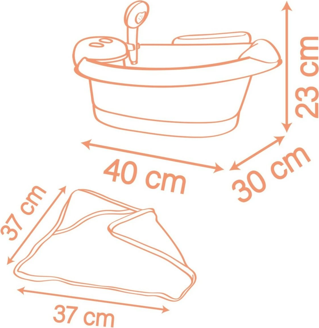 Igralna kad za punčke, plastična, rožnata/rjava/bela, z dodatki Smoby Baby Nurse 7600220386