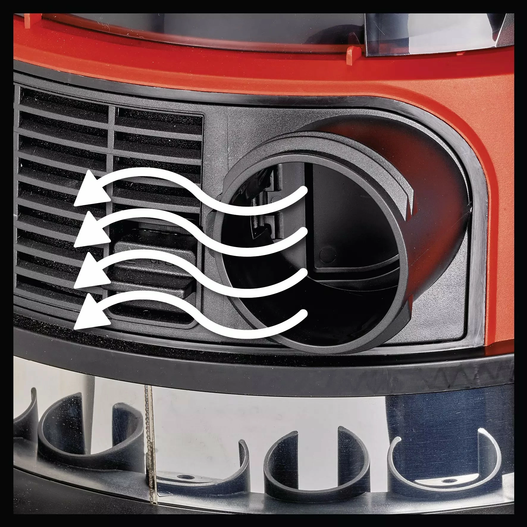 Sesalnik z rezervoarjem 30 L, brez kabla, za mokro in suho čiščenje, Einhell TE-VC 36/30 Li S-Solo, črn/rdeč/siv