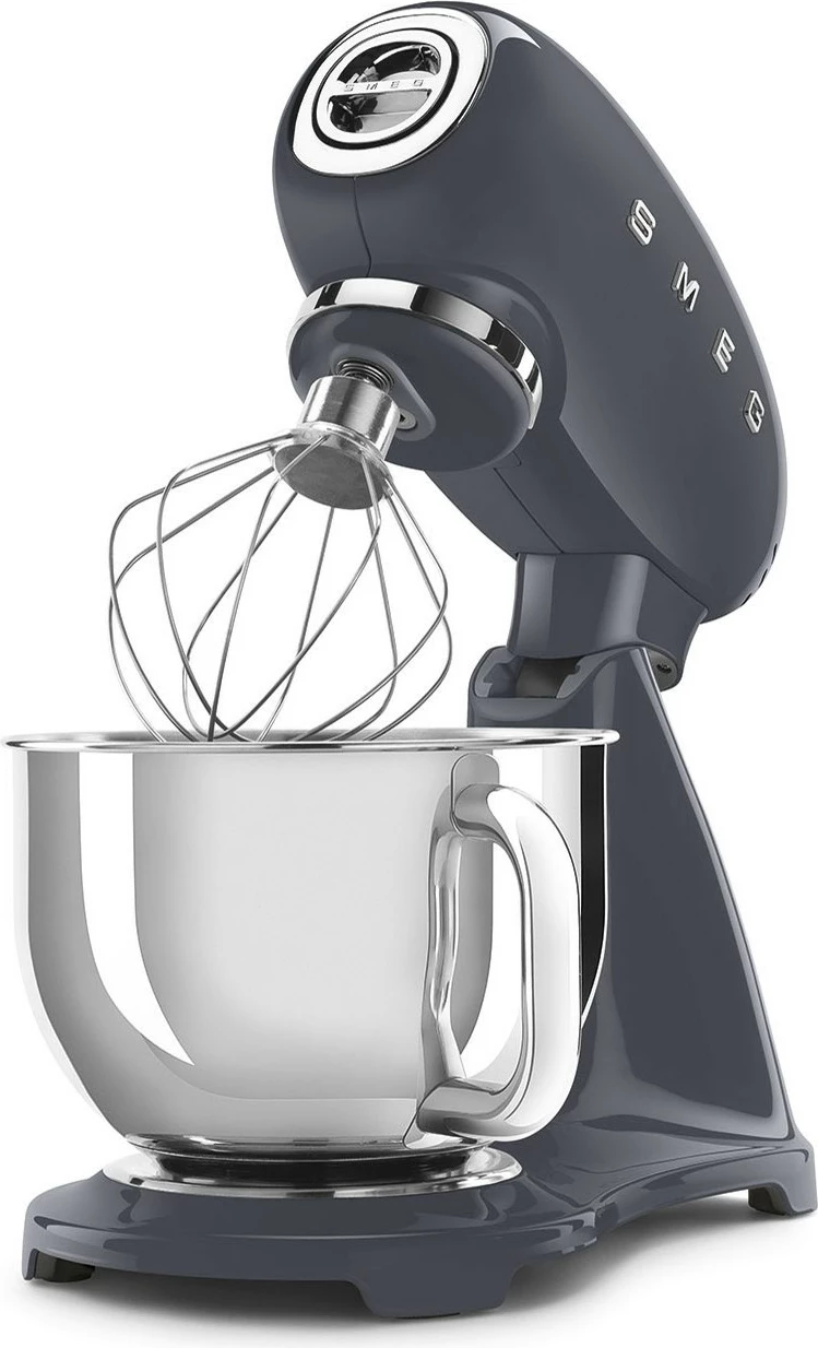 Stoječi kuhinjski mešalnik 50's Style SMEG, 800 W, 4,8 l, siv