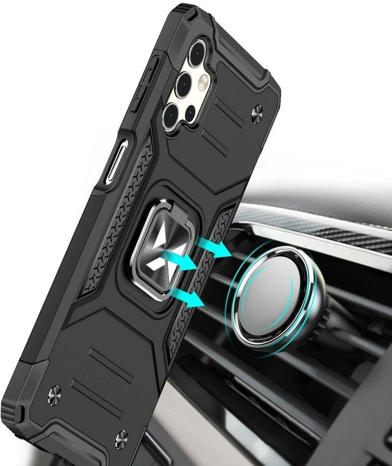 Zaščitni ovitek z magnetnim nosilcem Wozinsky Ring Armor za Samsung Galaxy A73, črn