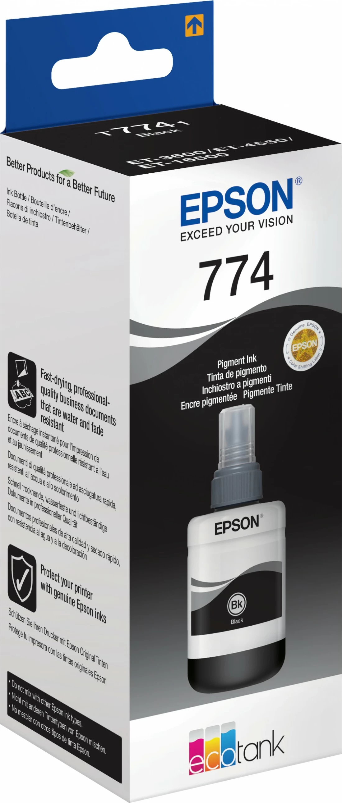 Črn pigmentni vložek Epson T7741, 140 ml, EcoTank ET-4550 ET-3600 ET-16500