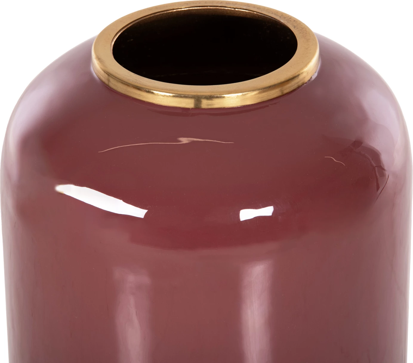 Dekorativna talna vaza RAKSASA FH4232.06 kovinska v češnjevo rdeče-zlati biser Φ24x69Hcm