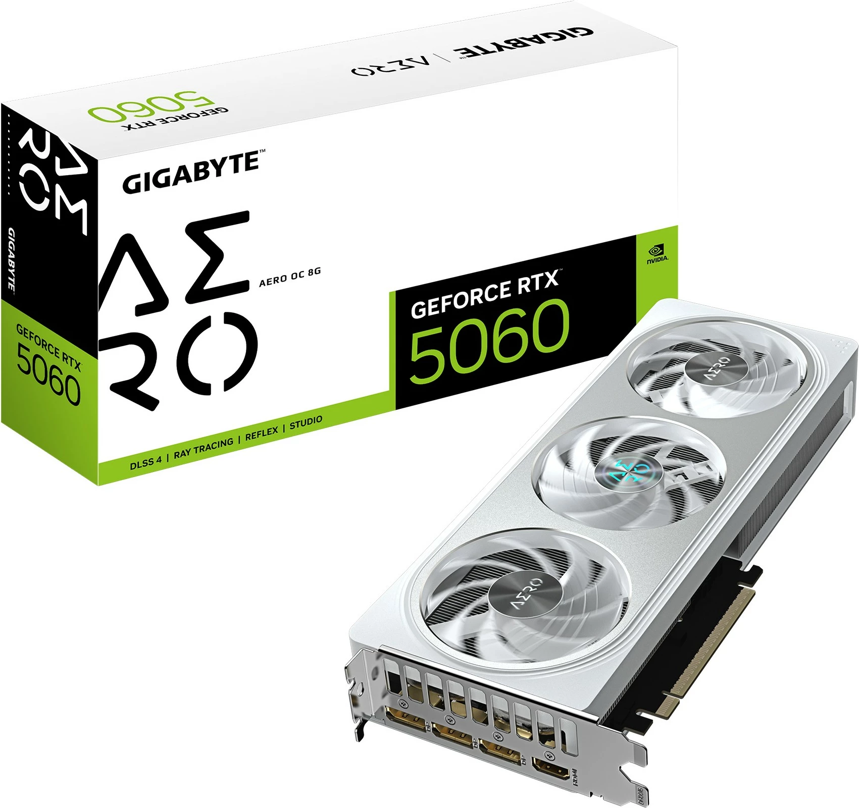 Grafična kartica RTX 5060 AERO OC 8GB GDDR7, Gigabyte, bela