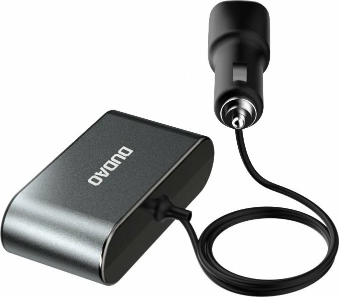 Avtomobilski polnilec, 2x USB, 3 priključki za vžigalnik, črn Dudao R1Pro