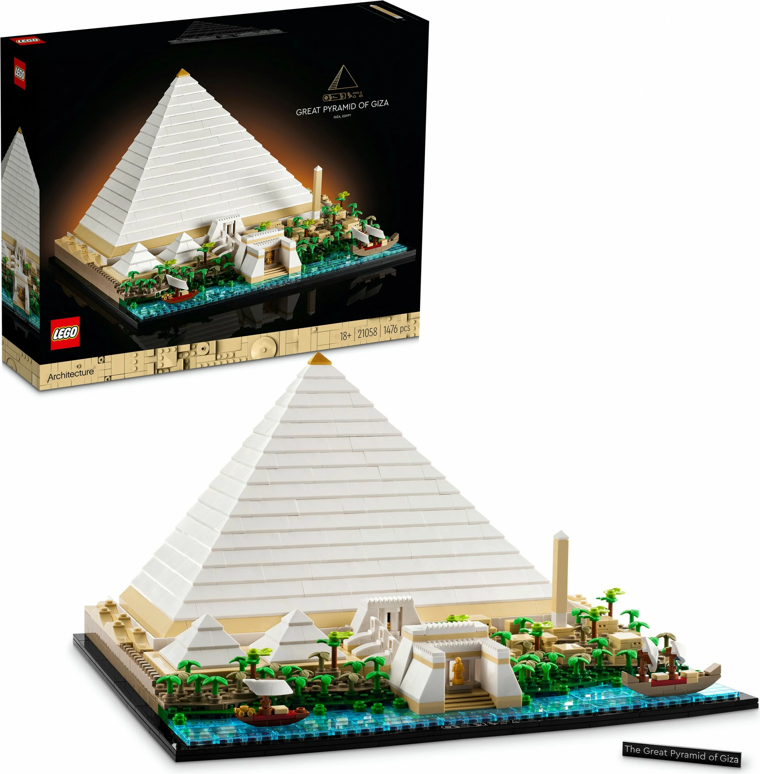Model Piramide v Gizi, LEGO Architecture Great Pyramid of Giza, 1.476 kosov, večbarven