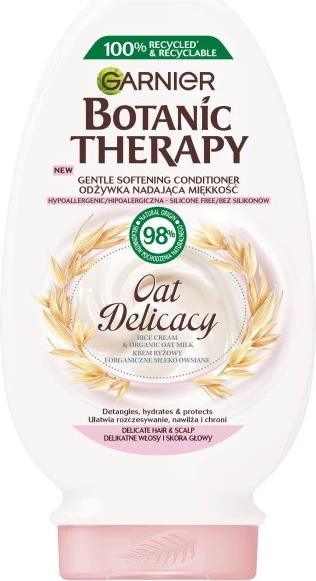 Kondicioner za lase z ovsom Garnier Botanic Therapy Oat Delicacy, za ženske, 200 ml