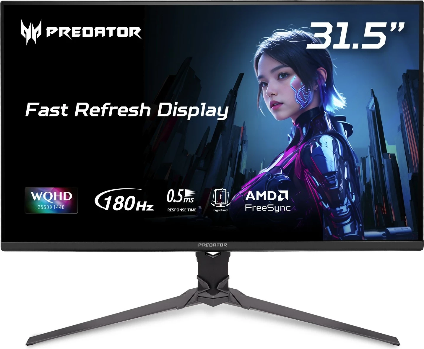 Igralni monitor Acer Predator XB323QUPbmiiprx, 31,5", QHD, IPS, 180Hz, 0,5ms, FreeSync, HDR10, črn