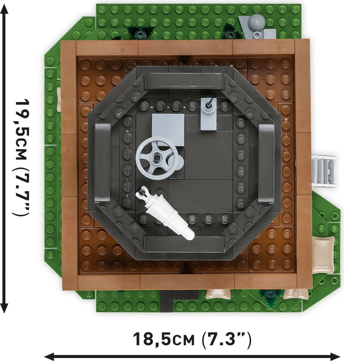 Gradbeni set katedra kontrole U.S. Control Tower Cobi Klocki, 664 kosi, z figuricami in motorjem