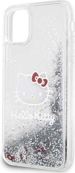 Ovitek za telefon s tekočimi bleščicami Kitty Head, Hello Kitty, za iPhone 11/XR, srebrn
