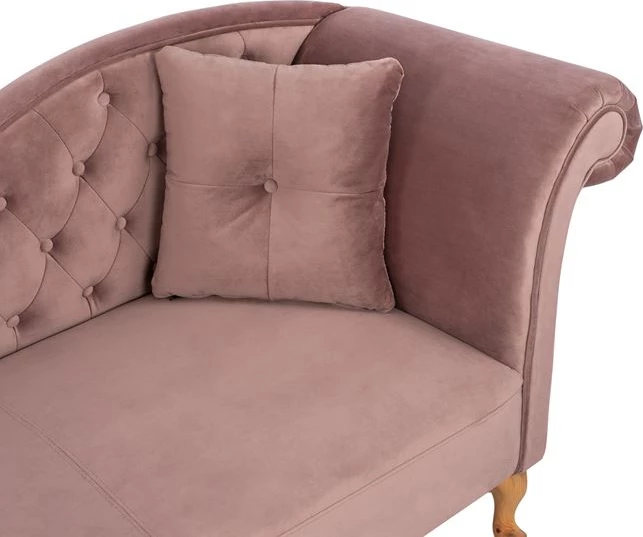 Recliner iz prašno roza žameta FH3008.05 desni naslon 187x61x82 cm