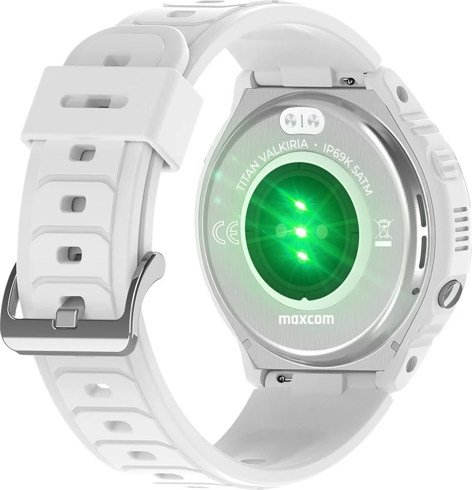 Pametna ura Maxcom FW100 Titan Valkiria, 1,3" AMOLED, Bluetooth, bela