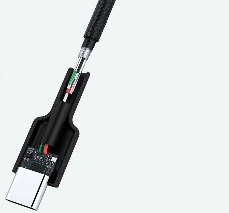 Kabel USB-A na USB-C, 0,9 m, 60 W, najlon, črn — AUKEY CB-CD30