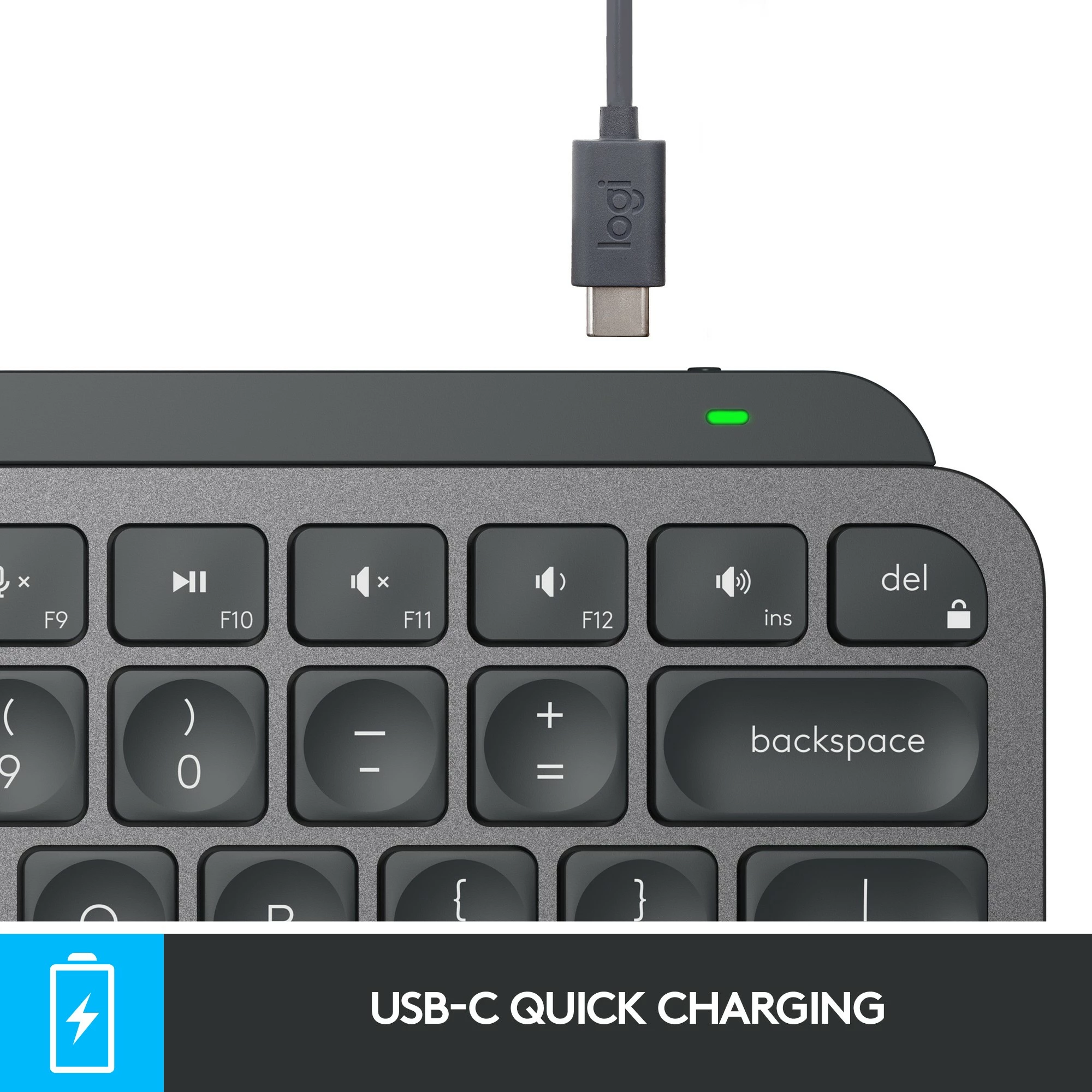 Brezžična osvetljena tipkovnica MX Keys Mini, QWERTZ, LED, grafit - Logitech