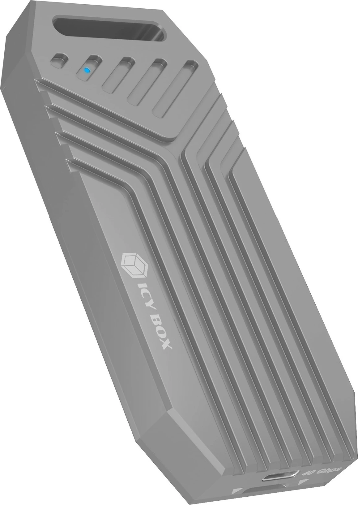Zunanja ohišje za SSD ICY BOX IB-1919M-C42, M.2 NVMe, USB4, 40 Gbit/s, srebrno