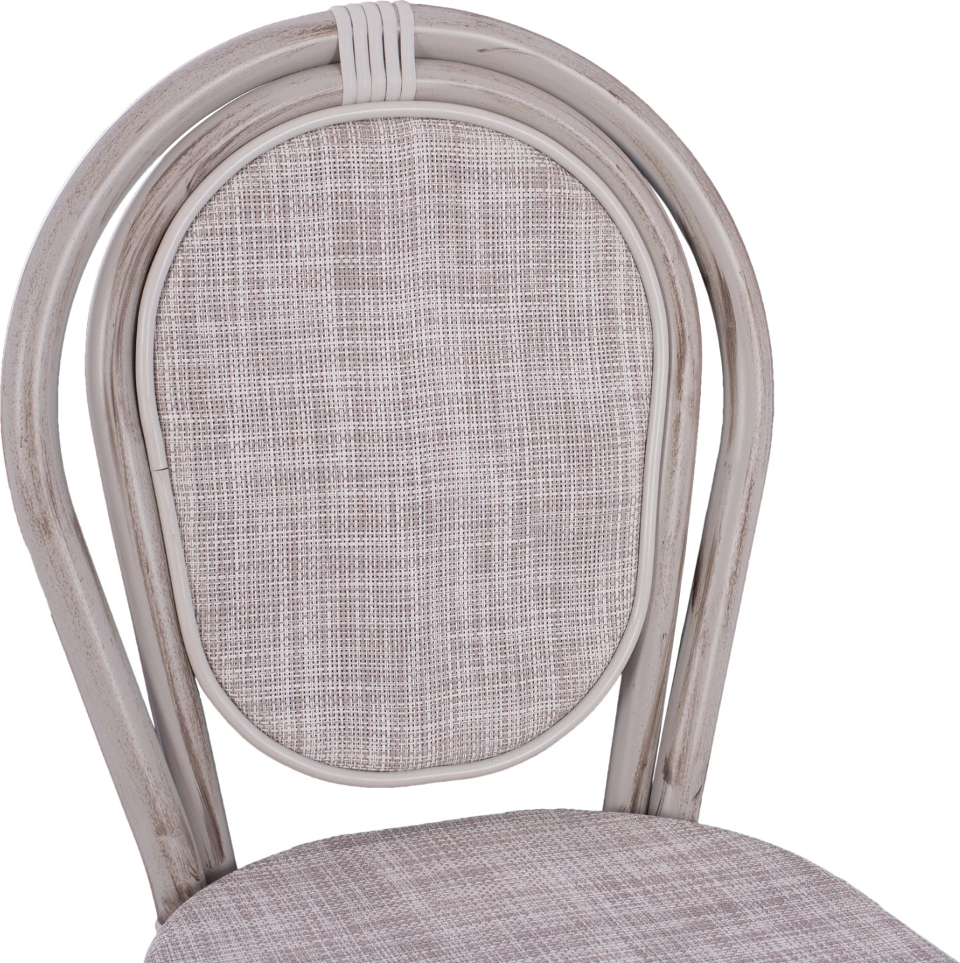 Stol aluminijasti bambusov videz bela patina s tekstilom FH5110 47x61x115 cm