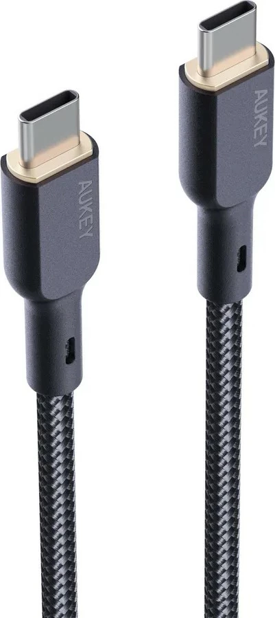 Kabel USB-C na USB-C, 1,8 m, 100 W, Kevlar, črn — AUKEY CB-KCC102