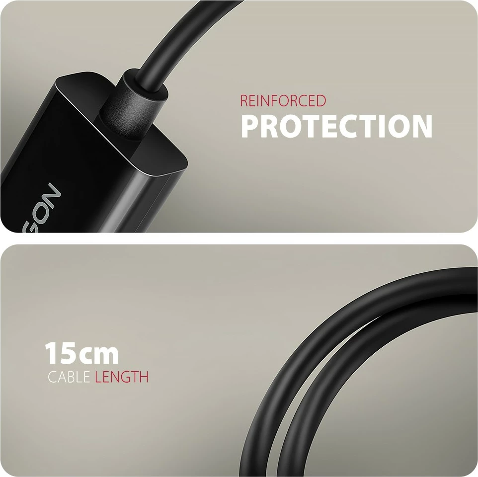 Aktivni adapter DisplayPort na HDMI, 4K/60Hz, 15 cm, črn, AXAGON RVD-HI20N
